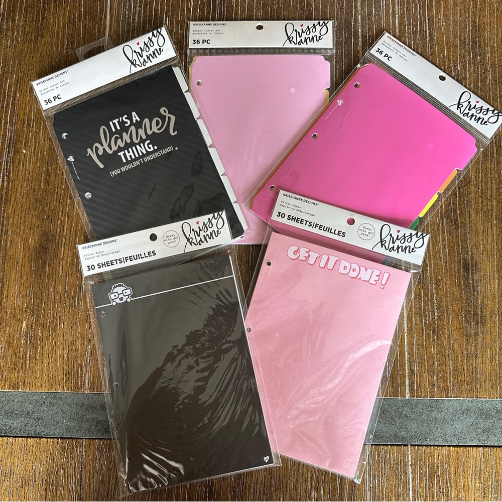 Krissyanne Designs Binder Planner inserts - bundle 5 pack